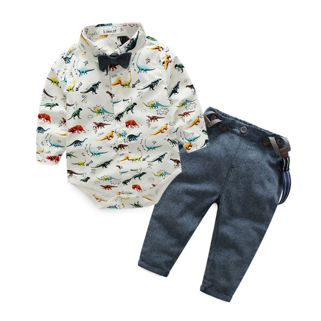 Baby Boys’ Dinosaur Print Gentleman Clothing